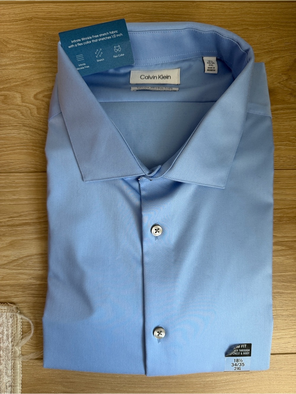 Calvin Klein Men's Light Blue Dress Shirt - Flex Collar